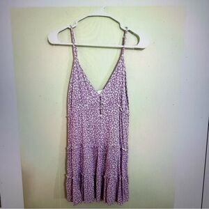 altar’d State Purple Floral Sleeveless mini sundress boho, baby doll.